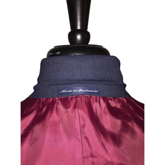 Hart Schaffner Marx Pewter Buttons Blue Blazer Wool Sport Coat Jacket Size 44L - Picture 9 of 13